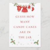 Baby Clothesline Guess How Many Shower Game sign Einladung (Vorderseite)