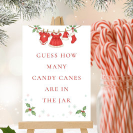 Baby Clothesline Guess How Many Shower Game sign Einladung