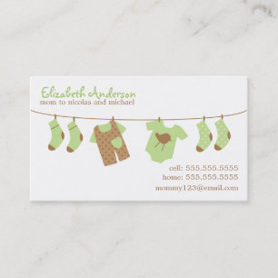 Baby Clothesline Mommy Calling Cards Telefonnummerkarte
