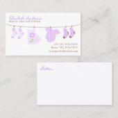 Baby Clothesline Mommy Calling Cards Telefonnummerkarte (Vorne/Hinten)