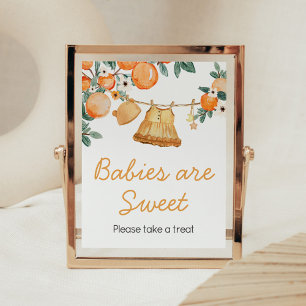 Baby Clothesline Orange Fruit Babies sind süß Poster