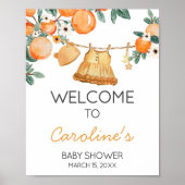 Baby Clothesline Orange Fruit Baby Dusche Willkomm Poster (Vorne)