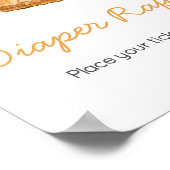 Baby Clothesline Orange Fruit Diaper Raffle Poster (Ecke)