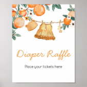 Baby Clothesline Orange Fruit Diaper Raffle Poster (Vorne)