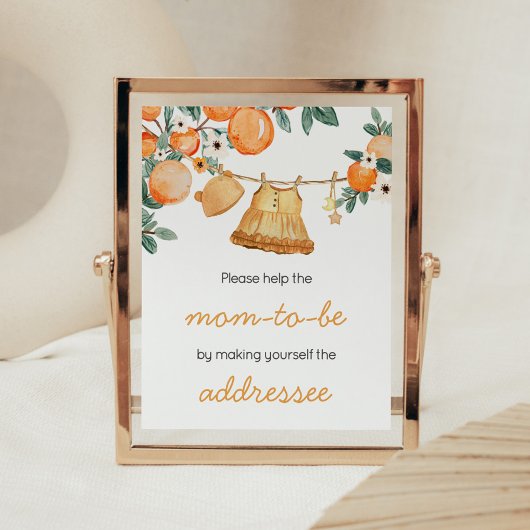 Baby Clothesline Orange Fruit Envelope Station Poster
