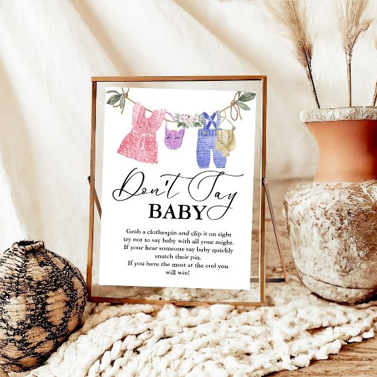 Baby Clothesline sagt kein Babyzeichen Poster