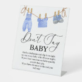 Baby Clothesline sagt kein Babyzeichen Sockelschild (Vorderseite)