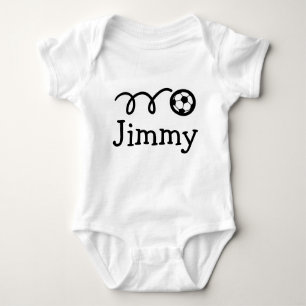 Baby clothing with name and soccer ball print baby strampler