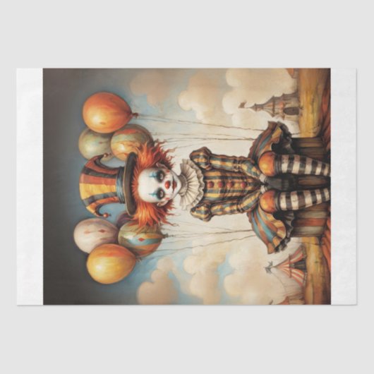 Baby Clown in Circus - Decoupage - Seidenpapier (Vorderseite)