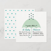 BABY & CO Baby Green Dusche Sprinkle Liebe Party Einladung (Vorne/Hinten)