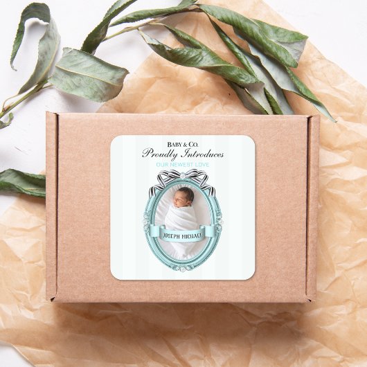 Baby & Co Baby Photo Quadratischer Aufkleber