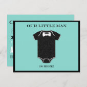 BABY & CO Boy Birth Announcement Card Einladung (Vorne/Hinten)