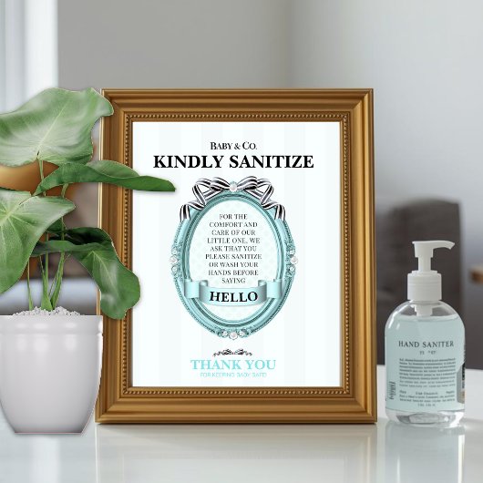 Baby & Co Desinfektionsstation Schild
