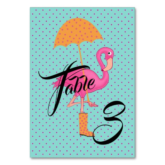 BABY & CO Lasse Flamingo Dusche Party Tischnummer (Vorderseite)