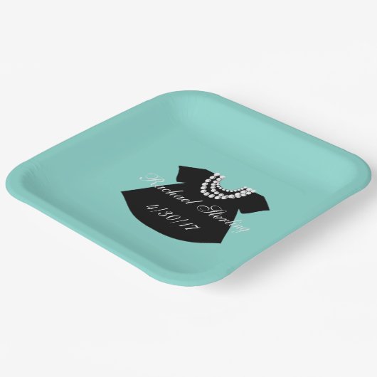 BABY & CO Little Black Dress Dusche Party Pappteller (Gewinkelt)