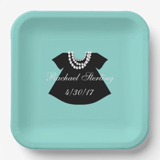 BABY & CO Little Black Dress Dusche Party Pappteller (Vorderseite)