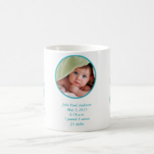 Baby COFFE TASSE Baby Foto Wichtige Geburtsdaten