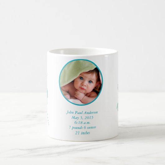 Baby COFFE TASSE Baby Foto Wichtige Geburtsdaten (Mittel)