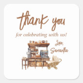 Baby Coffee Baby Dusche Quadratischer Aufkleber (Vorderseite)