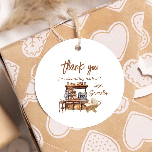 Baby Coffee Baby Dusche Runde Geschenkanhänger