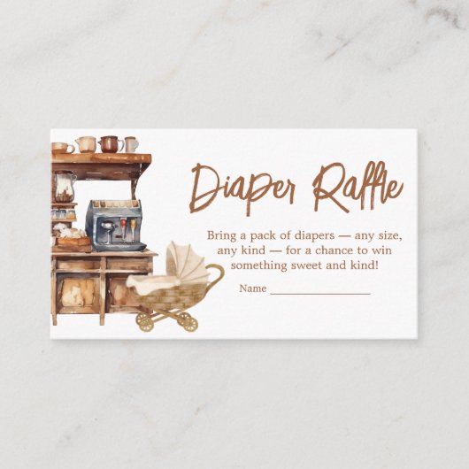 Baby Coffee Baby Dusche Windelwanne Begleitkarte (Vorderseite)