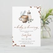 Baby Coffee Bean gender neutral Baby Shower  Einladung (Stehend Vorderseite)