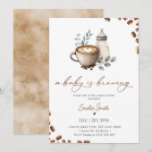 Baby Coffee Bean gender neutral Baby Shower  Einladung (Vorne/Hinten)
