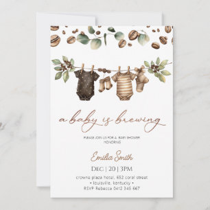 Baby Coffee Bean Wäscheleine Baby Shower Einladung