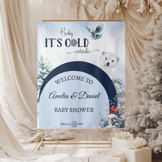 Baby Cold Outdoor Bear Winter Moderne Babydusche Wandteppich