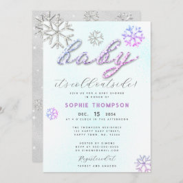 Baby Cold Outdoor Lila Rhinestones Girl Dusche Einladung