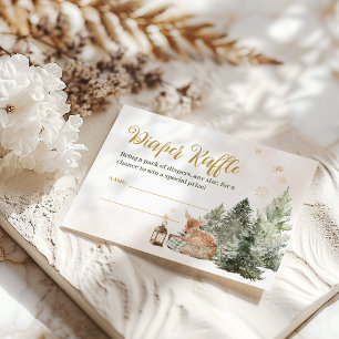 Baby Cold Outdoor Rustic Deer Winter Baby Dusche Begleitkarte