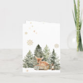 Baby Cold Outdoor Rustic Deer Winter Baby Dusche Dankeskarte (Rückseite)