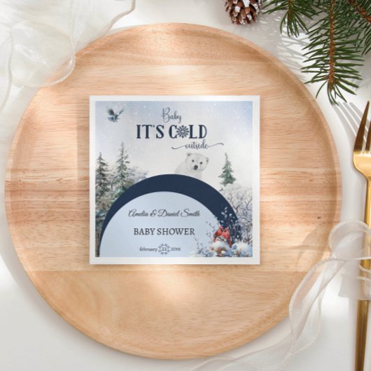 Baby Cold Outdoor Snowy Bear Bird Baby Dusche Serviette