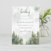Baby Cold Outdoor Winter Mountain Babydusche Einladung (Stehend Vorderseite)