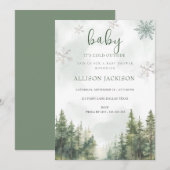 Baby Cold Outdoor Winter Mountain Babydusche Einladung (Vorne/Hinten)