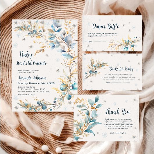 Baby Cold Outside Winter Baby Shower Thank You