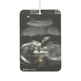 Baby Coming Bald Ultrasound Gold Herz Autolufterfrischer