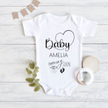 Baby Comon Bald Ankündigung Name Baby Bodysuit