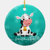 Baby Cow Blue Keramik Ornament (Hinten)