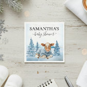 Baby Cow Calf Christmas Winter Farm Serviette