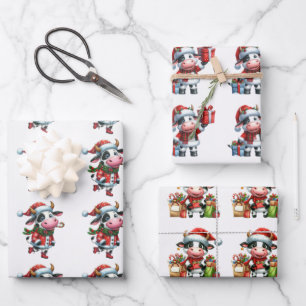 Baby Cow (Calf) Weihnachtskids Geschenkpapier Set