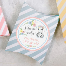 Baby Cow Floral Calf Begrüßung Baby Dusche Party Runder Aufkleber