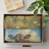 Baby Cow in Pasture Farmhouse Decoupage Paper Seidenpapier (Geschenk)