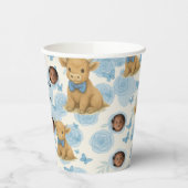 Baby Cow Muster - Blauer Blütenmund und Schmetterl Pappbecher (Links)