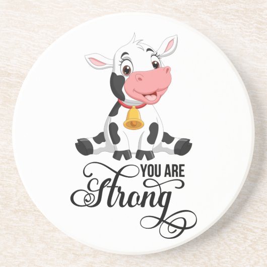 Baby Cow Sie sind stark Getränkeuntersetzer (Vorne)