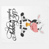 Baby Cow so glücklich zusammen Fleecedecke (Vorderseite (Horizontal))