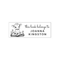 Baby Cow Storybook Ex Libris Briefmarke