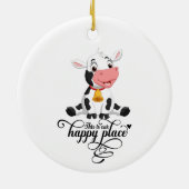 Baby Cow unser glücklicher Ort Keramik Ornament (Hinten)