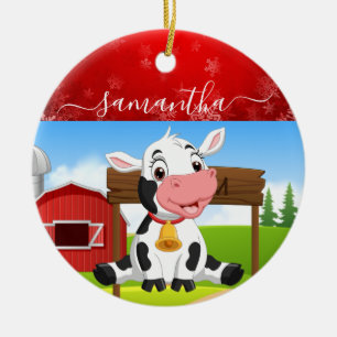 Baby Cow Weihnachtsschmuck Keramik