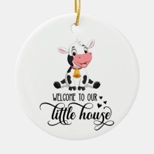 Baby Cow Willkommen auf unserer Zuhause Keramik Ornament